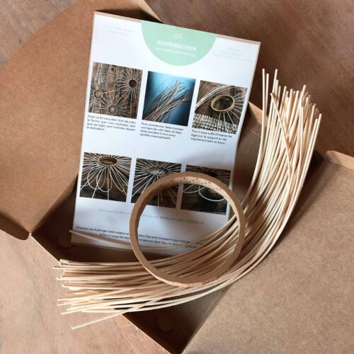 contenu du kit en rotin pour décoration murale ateliers hybride